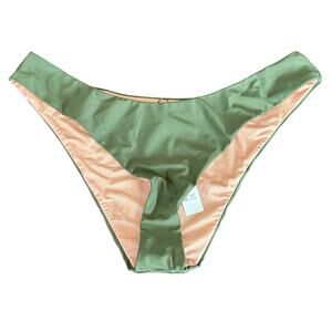 J. Crew NWT Curved Waist Cheeky Green Plus Bikini Bottom Size 2X